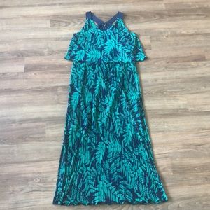 Banana Republic Tropical Leaf Maxi Dress M NWT